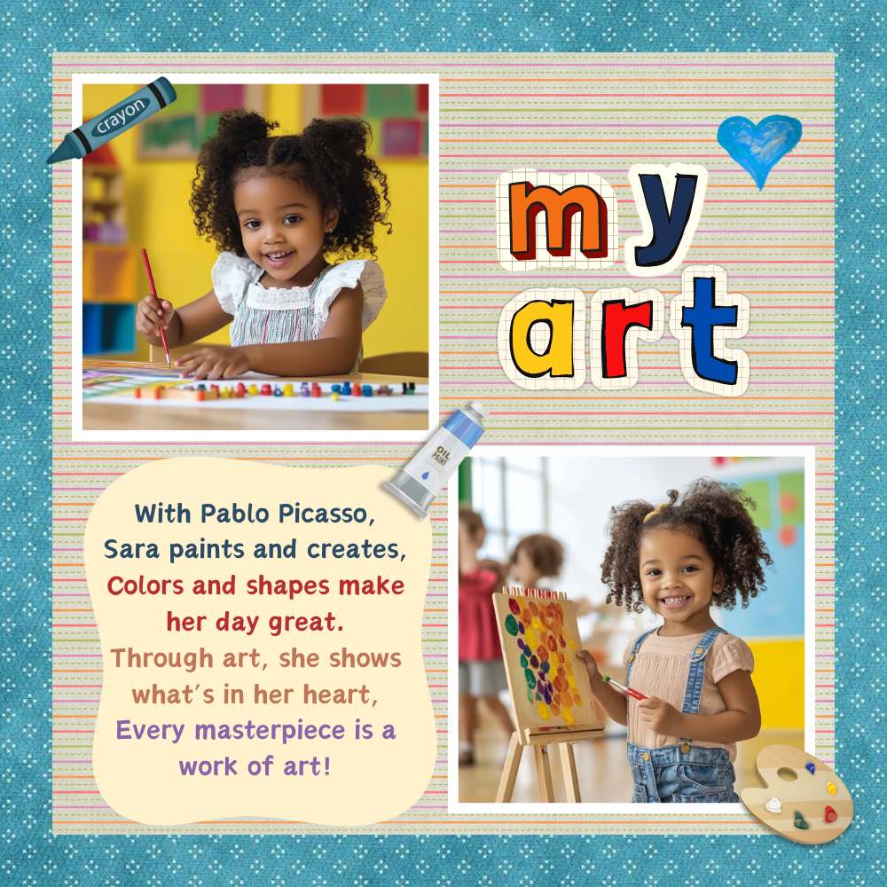 A child painting and creating artwork.